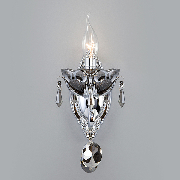 Настенное бра Teodore 10103/1 хром/дымчатый хрусталь Strotskis