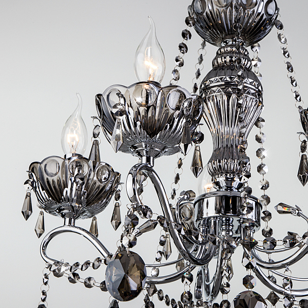 Подвесная люстра Teodore 10103/5 хром/дымчатый хрусталь Strotskis