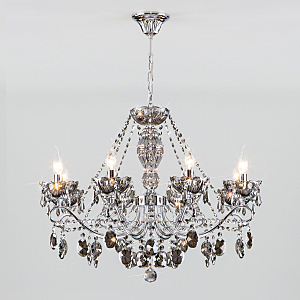 Подвесная люстра Teodore 10103/8 хром/дымчатый хрусталь Strotskis