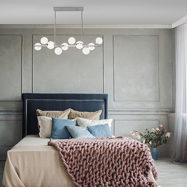 Люстра на штанге Monica 90173/10 хром 56W