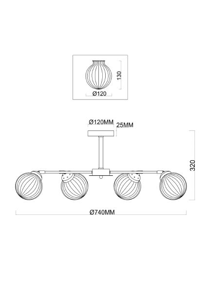 Потолочная люстра Daisy FR5041PL-06BS