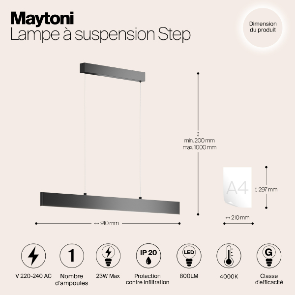 Светильник подвесной Step P010PL-L23W4K