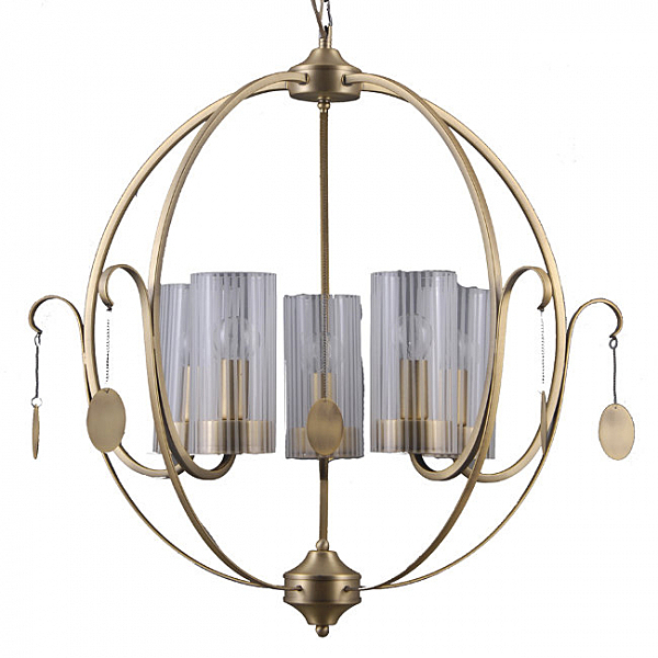 Подвесная люстра Илис 3303/5H-AB-SNGD-CL