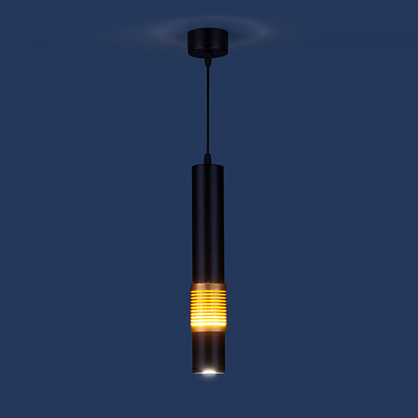 Светильник подвесной DLN001 DLN001 MR16 9W 4200K черный матовый/золото