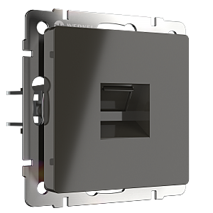 WL07-RJ-11/ Телефонная розетка RJ-11 (серо-коричневый)