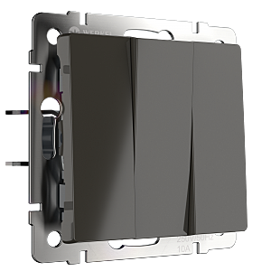 WL07-SW-3G/Выключатель трехклавишный (серо-коричневый)