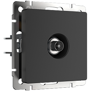 WL08-TV-2W/ ТВ-розетка проходная (черный матовый)