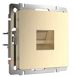 WL10-RJ-11 / Телефонная розетка RJ-11 (шампань рифленый)