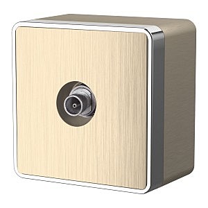 WL15-21-01/ ТВ-розетка оконечная Gallant (шампань рифленый)