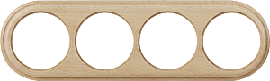 WL15-frame-04 / Рамка на 4 поста (светлый бук)