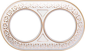 WL70-frame-02/ Рамка на 2 поста (белое золото)