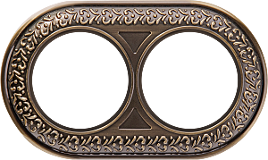 WL70-frame-02/ Рамка на 2 поста (бронза)