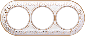 WL70-frame-03/ Рамка на 3 поста (белое золото)