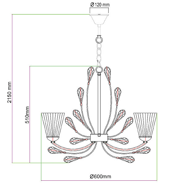 Подвесная люстра Летиция 343011805