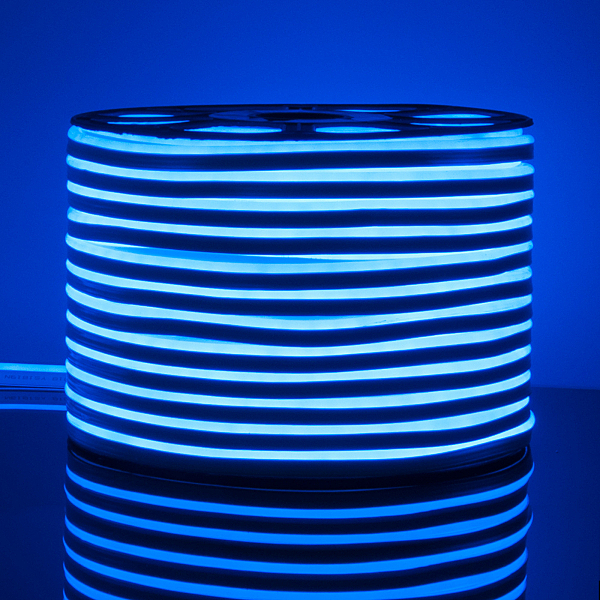 Светодиодный шнур Светодиодный гибкий неон Гибкий неон LS001 220V 9.6W 120Led 2835 IP67 односторонний синий, 50 м a040594