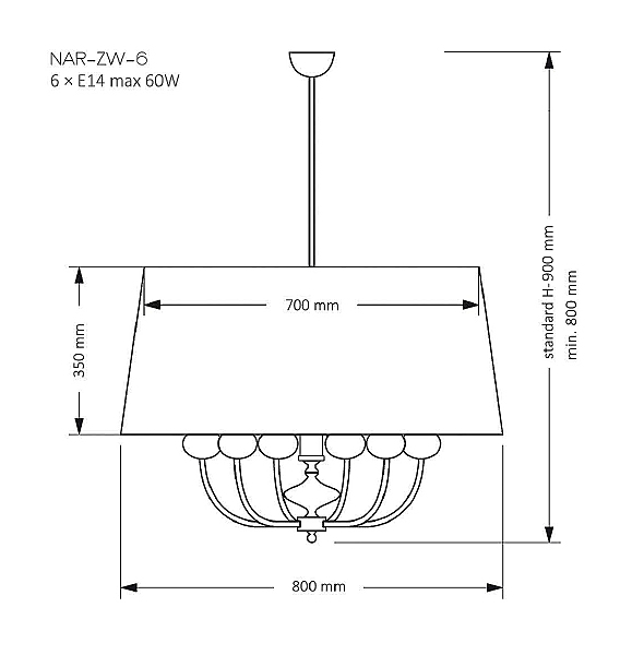 Потолочная люстра Narni NAR-ZW-6(BC)