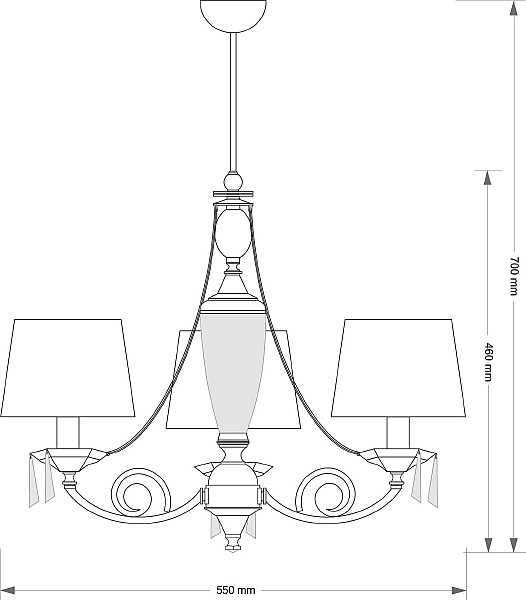 Потолочная люстра Monza MON-ZW-3(P/A)