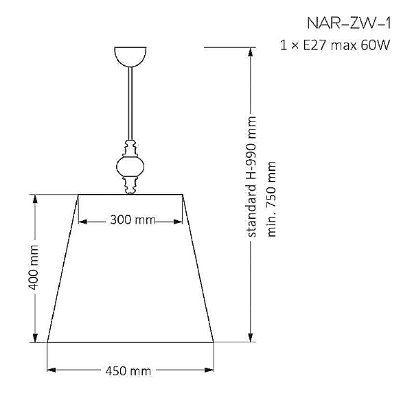 Подвесная люстра Narni NAR-ZW-1(CZ)