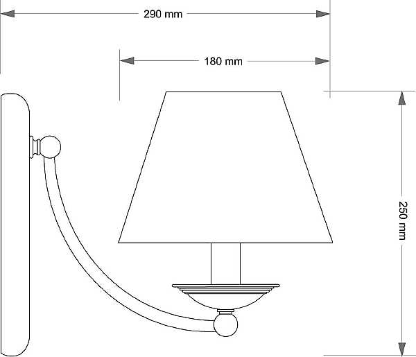 Настенное бра N (абажур) N-K-1(P/A)