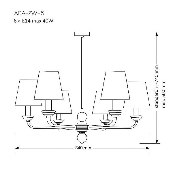 Потолочная люстра Abano ABA-ZW-6(Z/A)