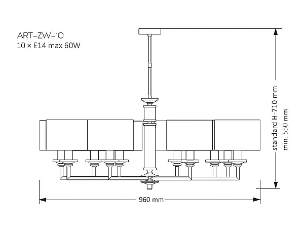 Люстра на штанге Artu ART-ZW-10(Z)