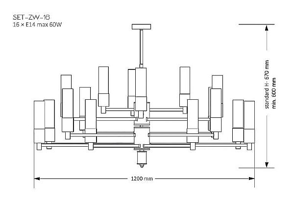 Люстра на штанге Seti SET-ZW-16(Z)