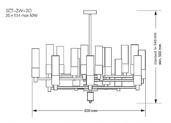 Люстра на штанге Seti SET-ZW-20(Z)