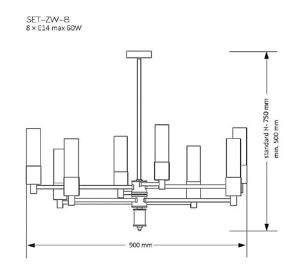 Потолочная люстра Seti SET-ZW-8(Z)
