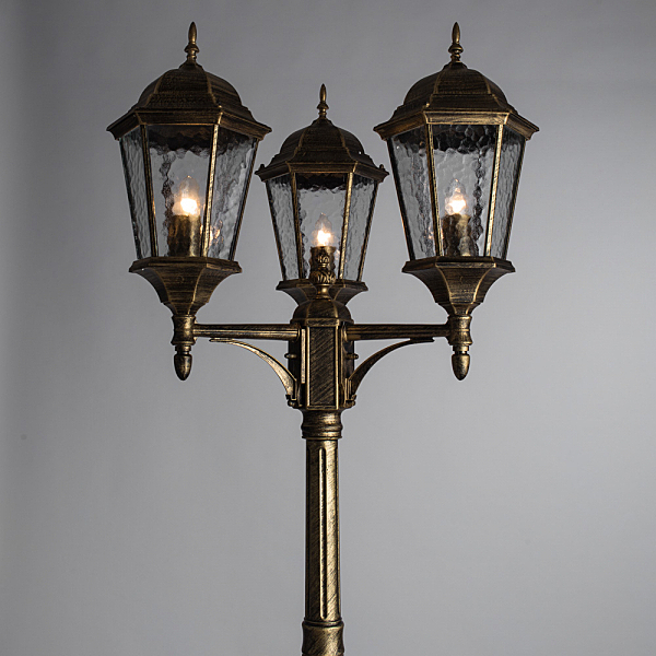 Столб фонарный уличный Arte Lamp GENOVA A1207PA-3BN