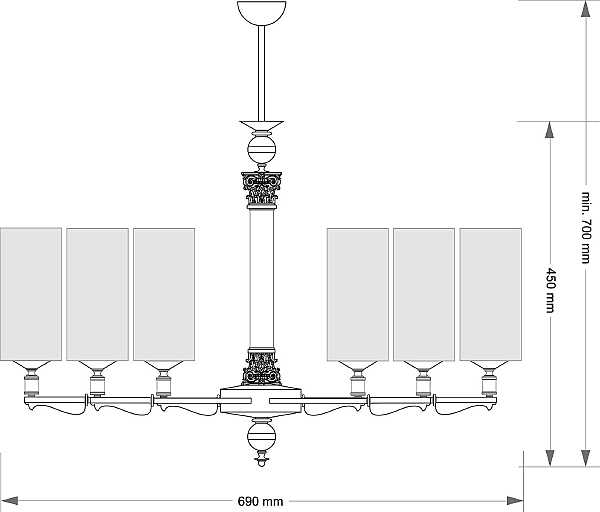 Потолочная люстра Merano (плафон) MER-ZW-6(N)