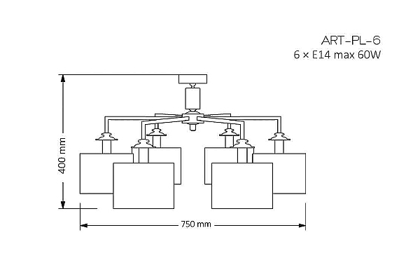 Потолочная люстра Artu ART-PL-6(N)