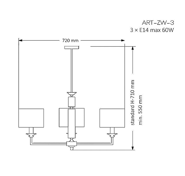 Люстра на штанге Artu ART-ZW-3(N)