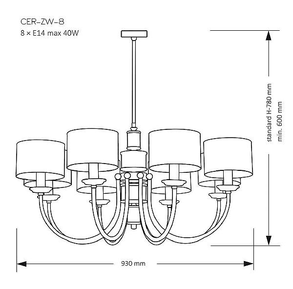 Потолочная люстра Cero CER-ZW-8(N)