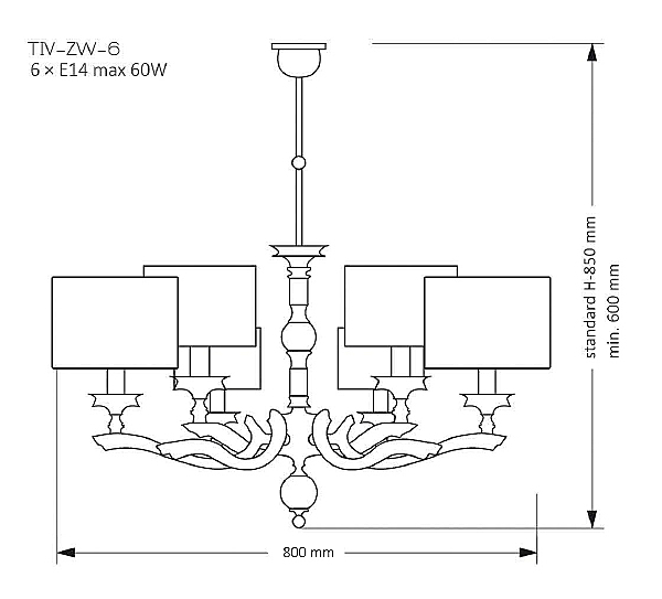 Потолочная люстра Tivoli TIV-ZW-6(N)