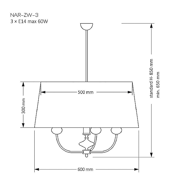 Потолочная люстра Narni NAR-ZW-3(CZ)