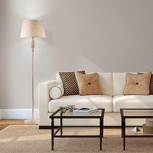 Торшер London 01081/1 белый с золотом