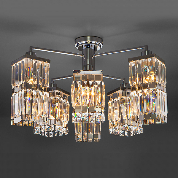 Потолочная люстра Barra 10100/6 хром/прозрачный хрусталь Strotskis