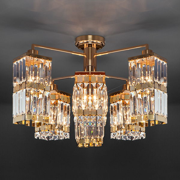 Потолочная люстра Barra 10100/8 золото/прозрачный хрусталь Strotskis