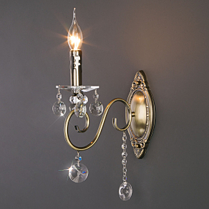 Настенное бра Ravenna 10104/1 античная бронза/прозрачный хрусталь Strotskis