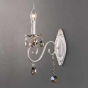 Настенное бра Ravenna 10104/1 белый с золотом/тонированный хрусталь Strotskis