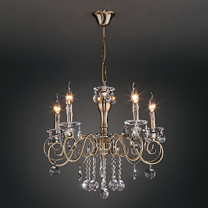Подвесная люстра Ravenna 10104/5 античная бронза/прозрачный хрусталь Strotskis