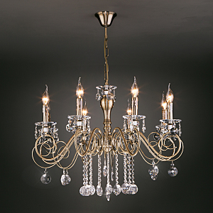 Подвесная люстра Ravenna 10104/8 античная бронза/прозрачный хрусталь Strotskis