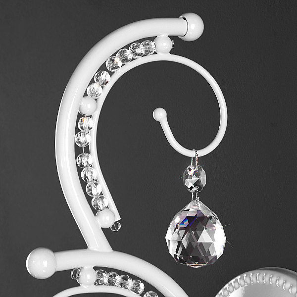 Настенное бра Brezza 10107/1 глянцевый белый/прозрачный хрусталь Strotskis