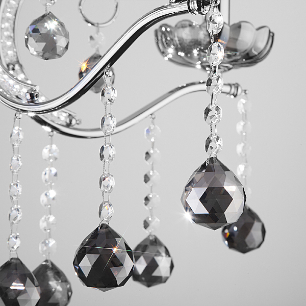 Подвесная люстра Brezza 10107/5 хром/дымчатый хрусталь Strotskis