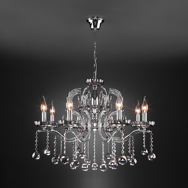 Подвесная люстра Brezza 10107/8 хром/дымчатый хрусталь Strotskis