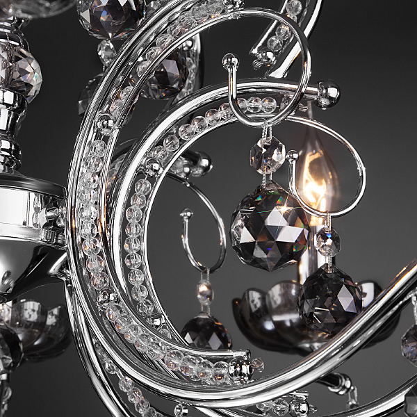 Подвесная люстра Brezza 10107/8 хром/дымчатый хрусталь Strotskis