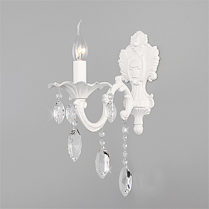 Настенное бра Veletta 10108/1 белый/прозрачный хрусталь Strotskis