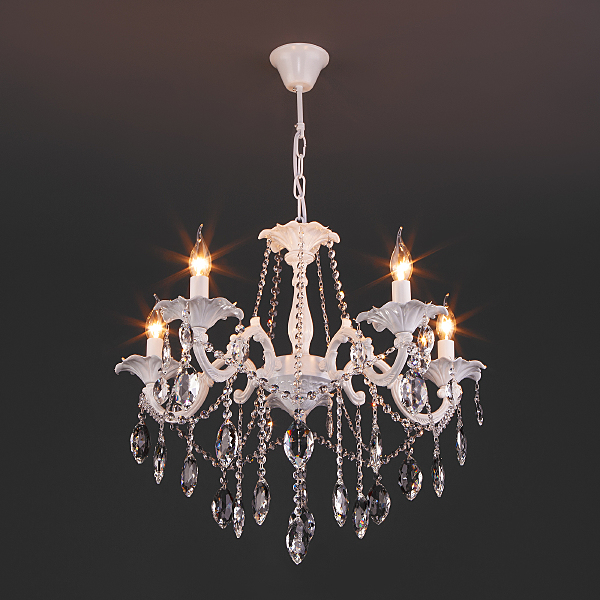 Подвесная люстра Veletta 10108/5 белый/прозрачный хрусталь Strotskis