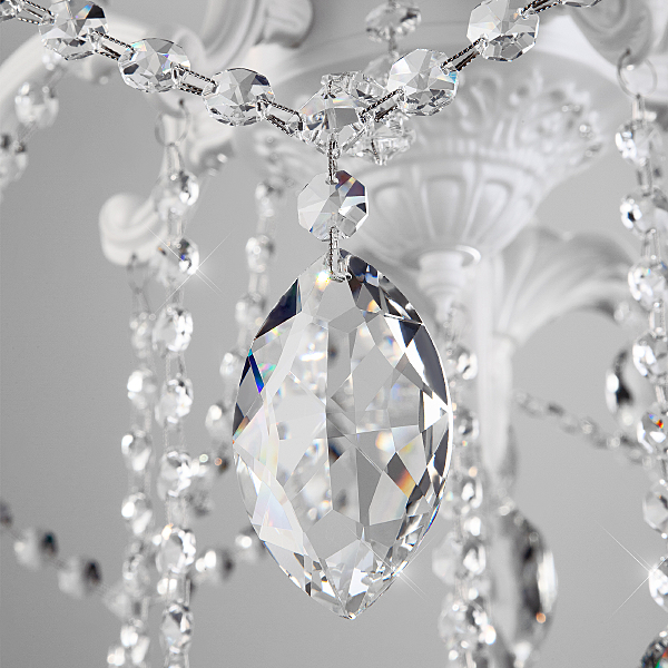 Подвесная люстра Veletta 10108/5 белый/прозрачный хрусталь Strotskis