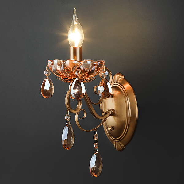 Настенное бра Escada 10109/1 бронза/тонированный хрусталь Strotskis